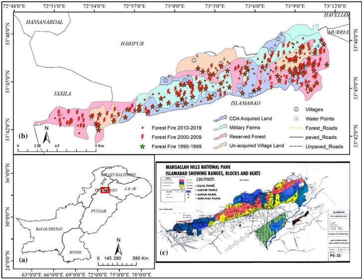 Spatio-temporal Forest Fire Monitoring using Spatial-statistical and Geo-spatial Analysis of Factors Determining Forest Fire in Margalla Hills, Islamabad, Pakistan